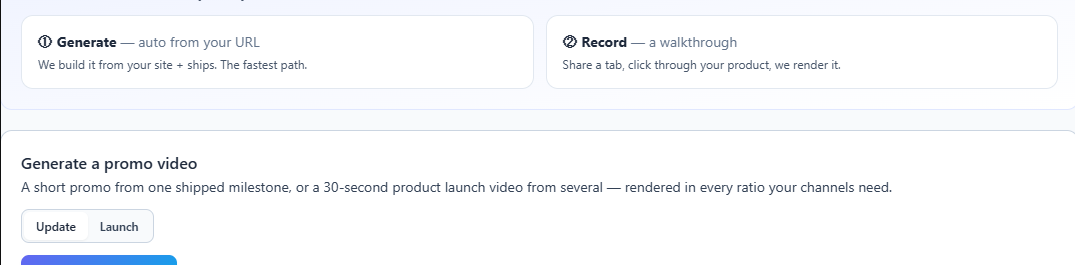 FoxPlug — generate a launch video automatically, or record a narrated product walkthrough